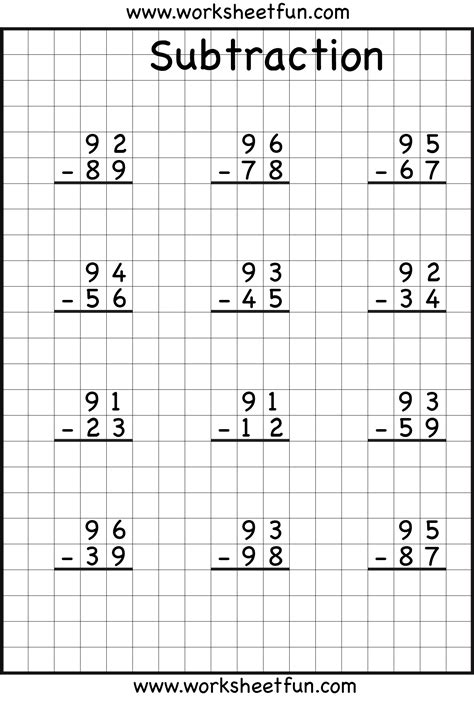 free printable subtraction with regrouping.